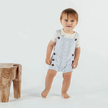 Load image into Gallery viewer, Blue and Brown Knit Rompers