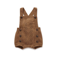 Load image into Gallery viewer, Blue and Brown Knit Rompers