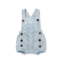 Load image into Gallery viewer, Blue and Brown Knit Rompers