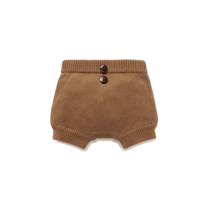 Brown Knit Shorts