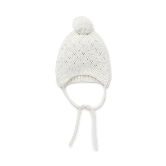 White Ruffle Knit Leggings and Bonnet - Baby Gift Sets